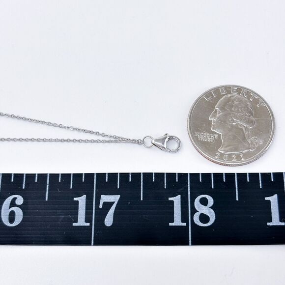 Vintage Sterling Silver 925 Layered Bar Cubic Zirconia Pendant Necklace 16”-18” - Picture 2 of 4